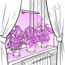 Светильник на присоске для растений (рассады, цветов и др.) на подоконнике "Шедар"